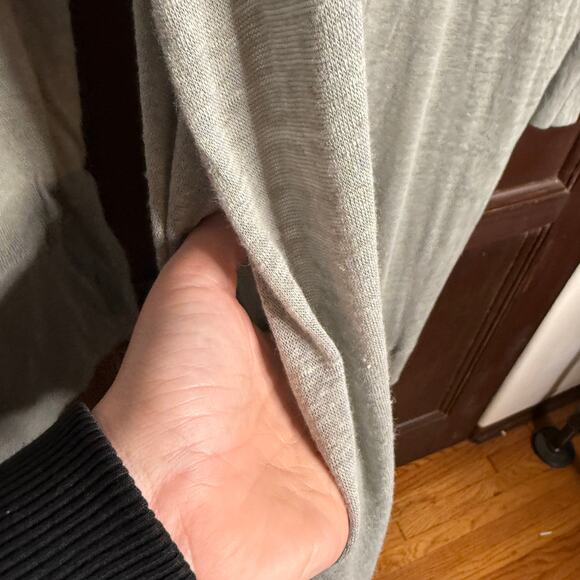STANDARD | Gray Lightweight Linen Long Line Boyfriend Duster Cardigan Sweater OS - Picture 6 of 6